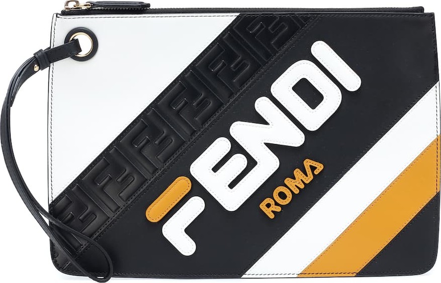 Fendi FENDI MANIA leather clutch