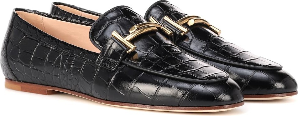 Tod's Croc-embossed leather loafers
