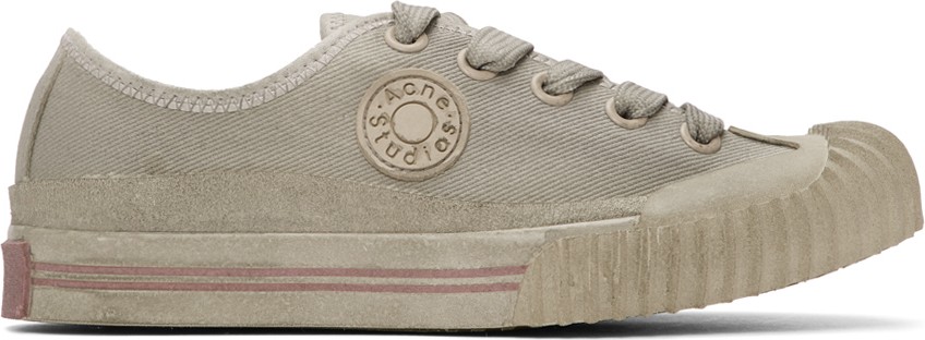 Acne Studios Grey Canvas Logo Patch Sneakers