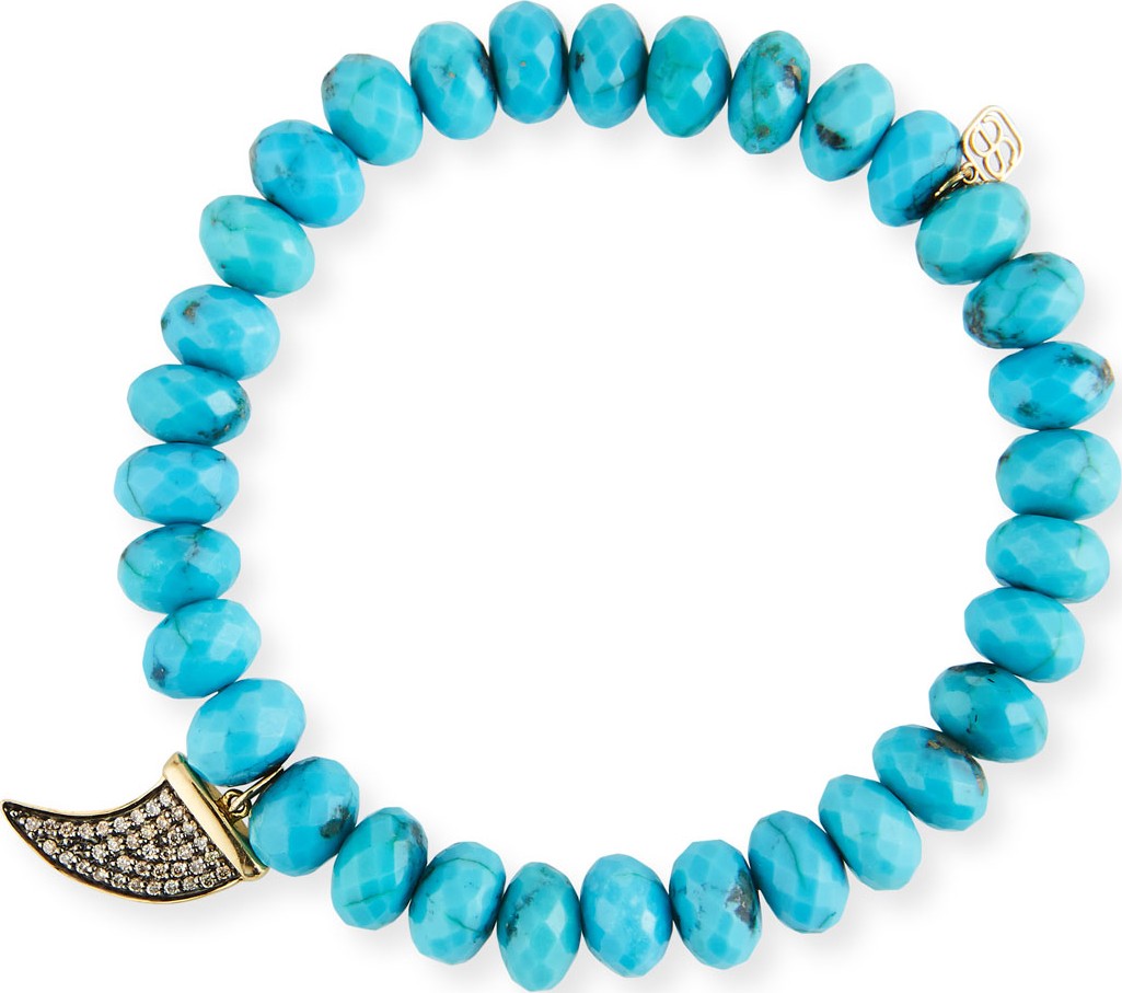 Sydney Evan Turquoise & Diamond Horn Bracelet