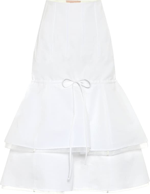 Brock Collection Cotton and linen midi skirt