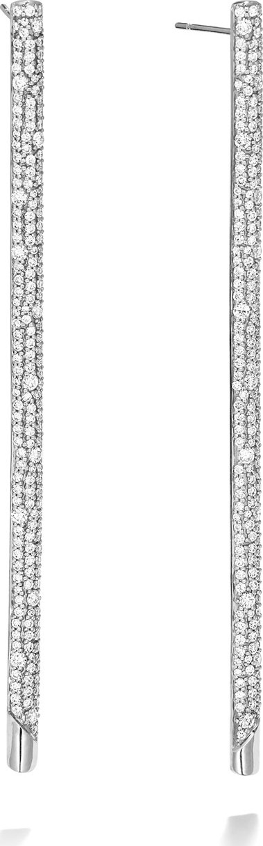 Lana 14k White Gold Linear Diamond Cluster Earrings