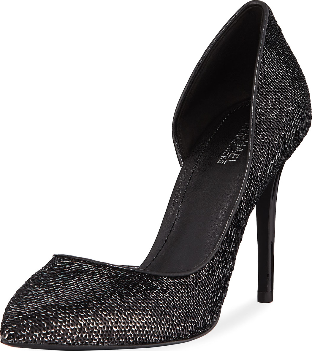 MICHAEL MICHAEL KORS Claire Sequined Leather d'Orsay Pumps