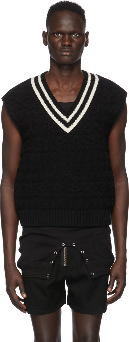 Takahiromiyashita The Soloist - Black Wool V-Neck Vest