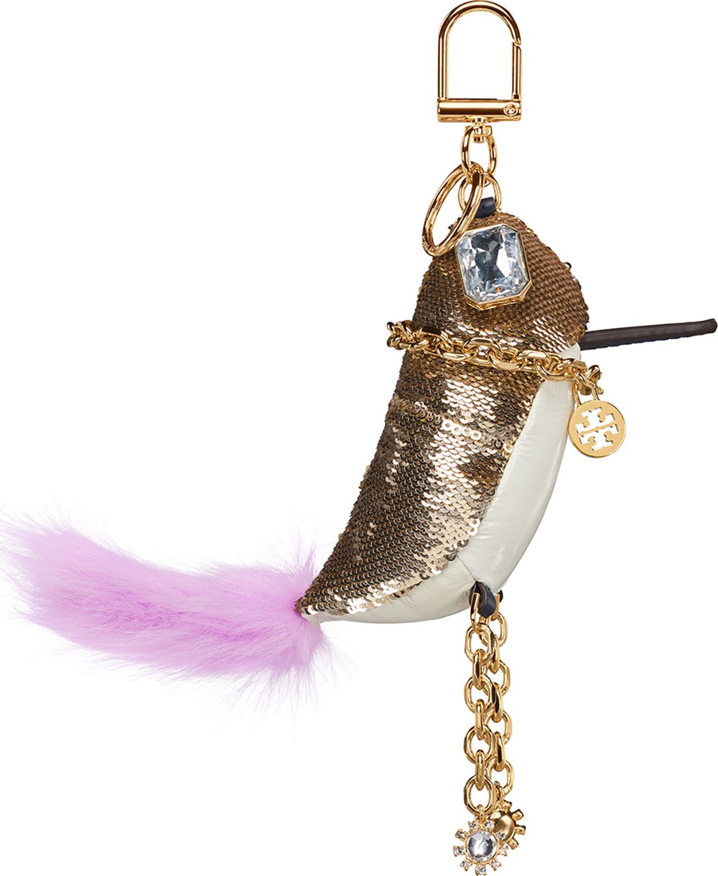 Tory Burch Sequin Bird Keychain