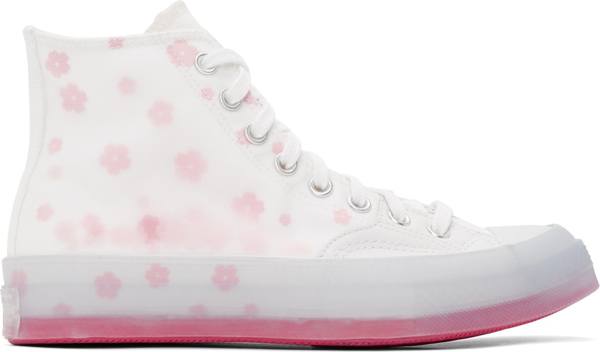 Converse White Flower Storm Chuck 70 High Sneakers