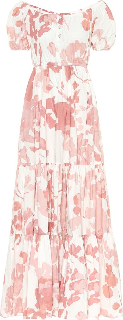 Caroline Constas Bardot stretch-cotton maxi dress