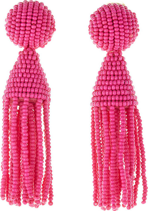 Oscar De La Renta Classic Short Tassel Clip-On Earrings
