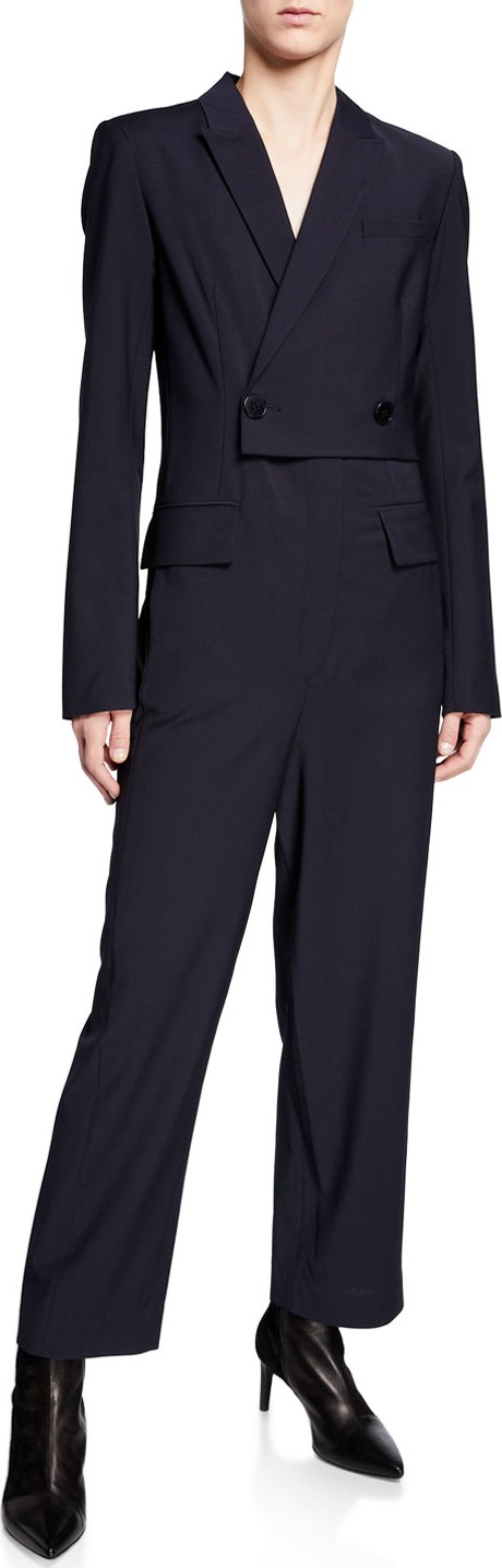 Tibi Tablier Plainweave Blazer Jumpsuit