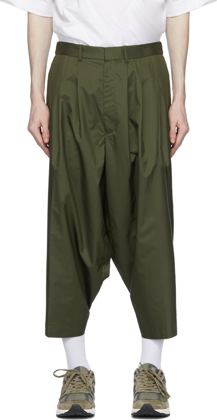 N.Hoolywood Khaki Technical Cropped Trousers