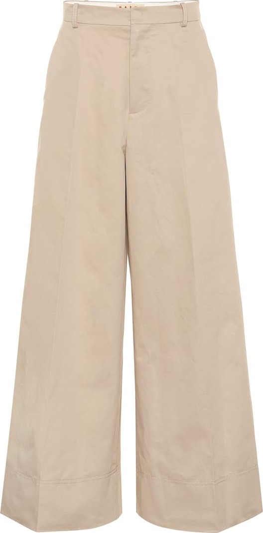 Marni High-rise cotton and linen pants