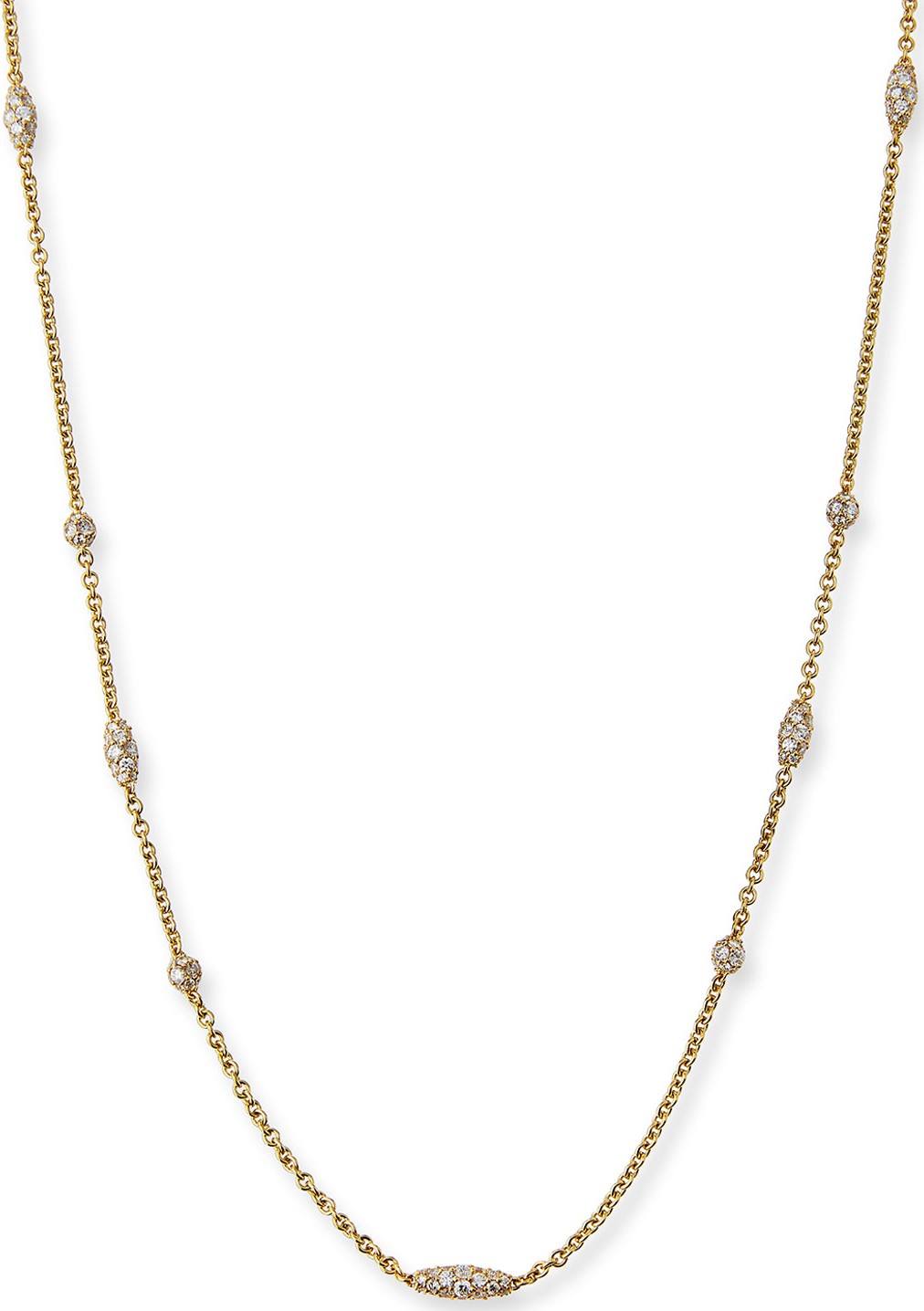 Paul Morelli Pipette 18K Diamond Station Necklace, 36"