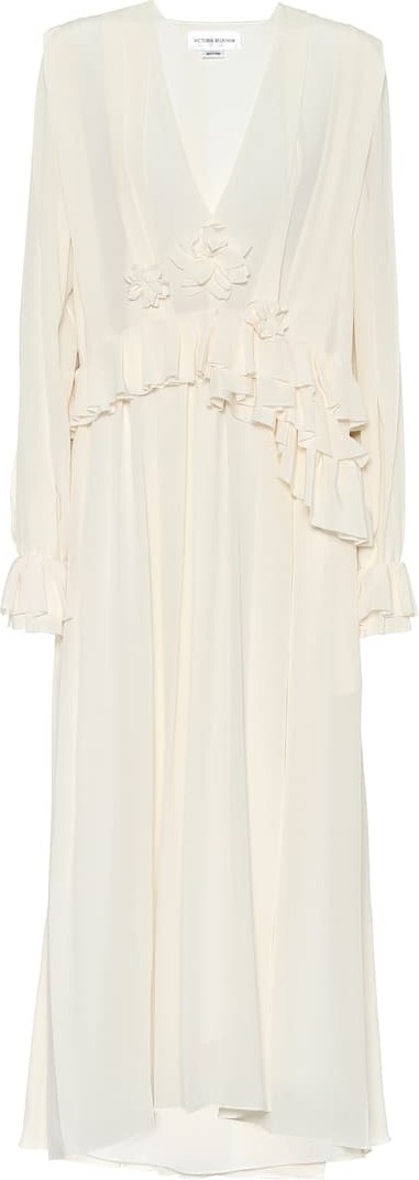 Victoria Beckham Pleated silk-crêpe maxi dress