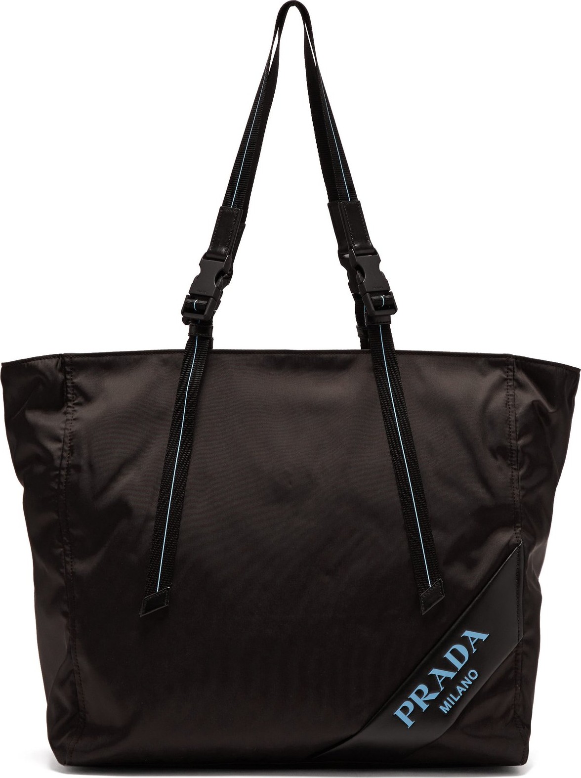 Prada Logo-debossed nylon tote bag