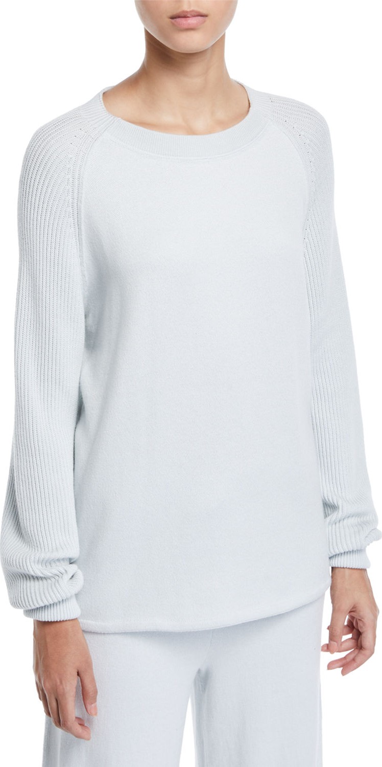 Vince Ribbed Raglan-Sleeve Crewneck Sweater