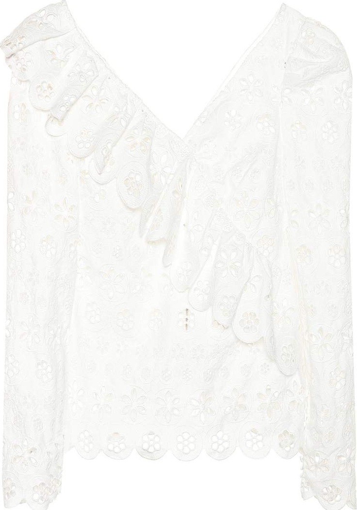 Self Portrait Broderie anglaise lace top