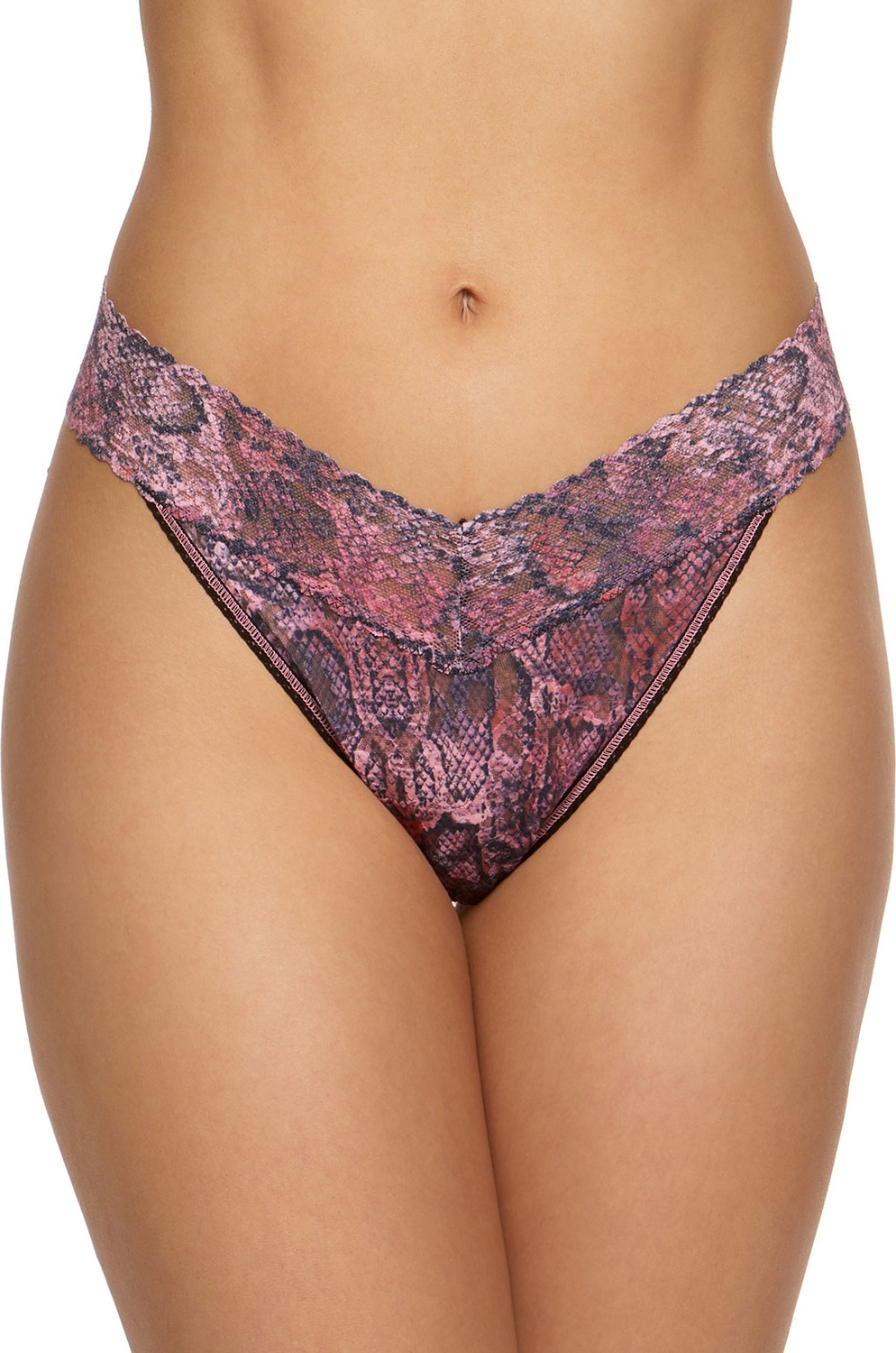 Hanky Panky Snake-Print Signature Lace Original-Rise Thong