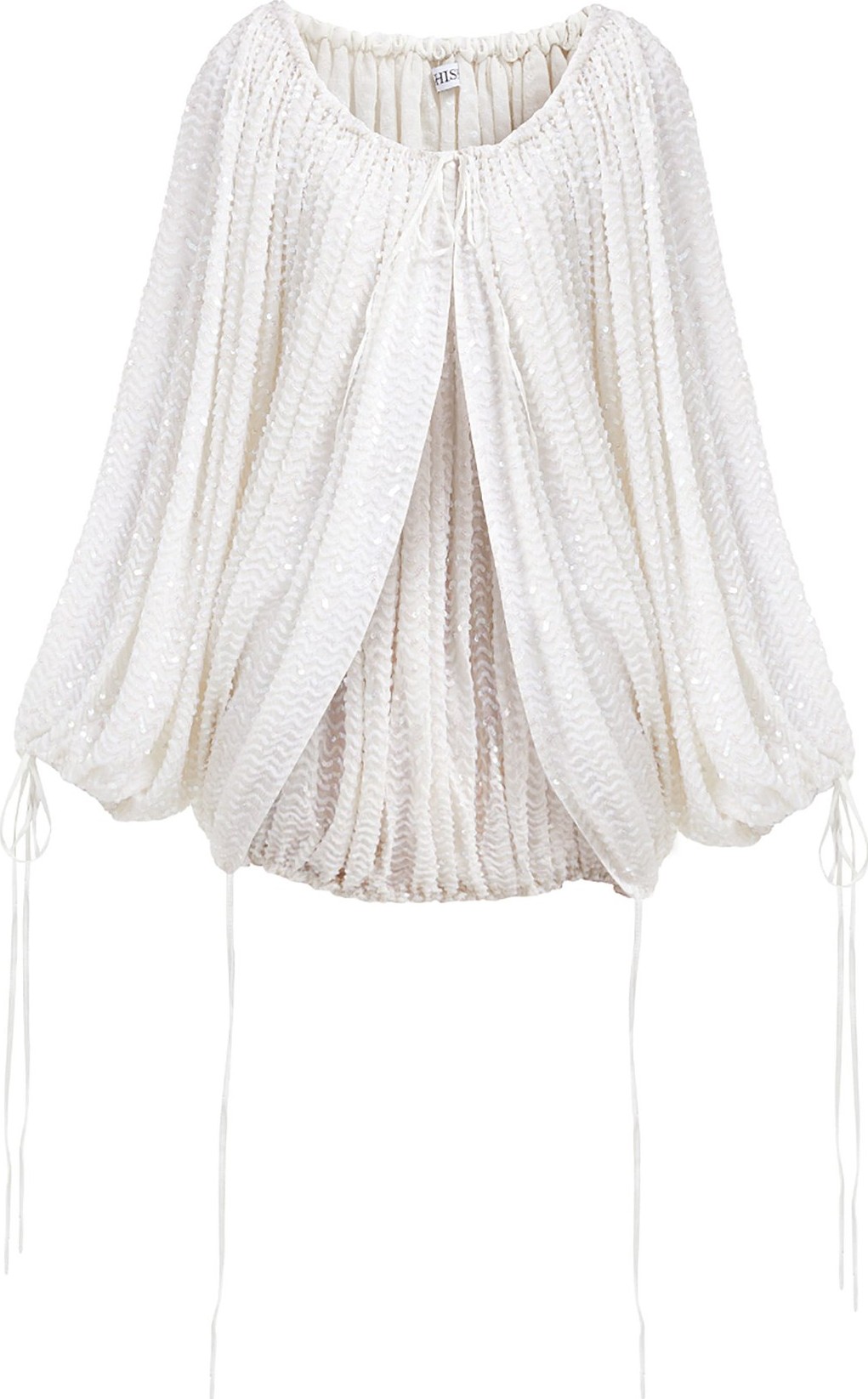 ASHISH Sequinned gathered balloon-sleeve top