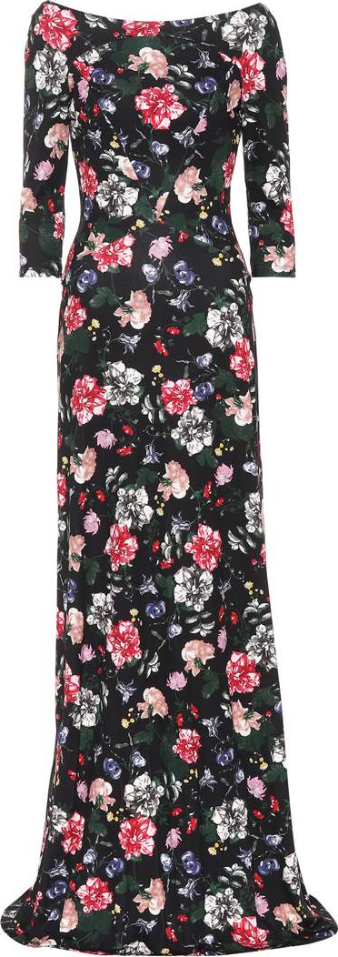 Erdem Valentina floral-printed ponte gown