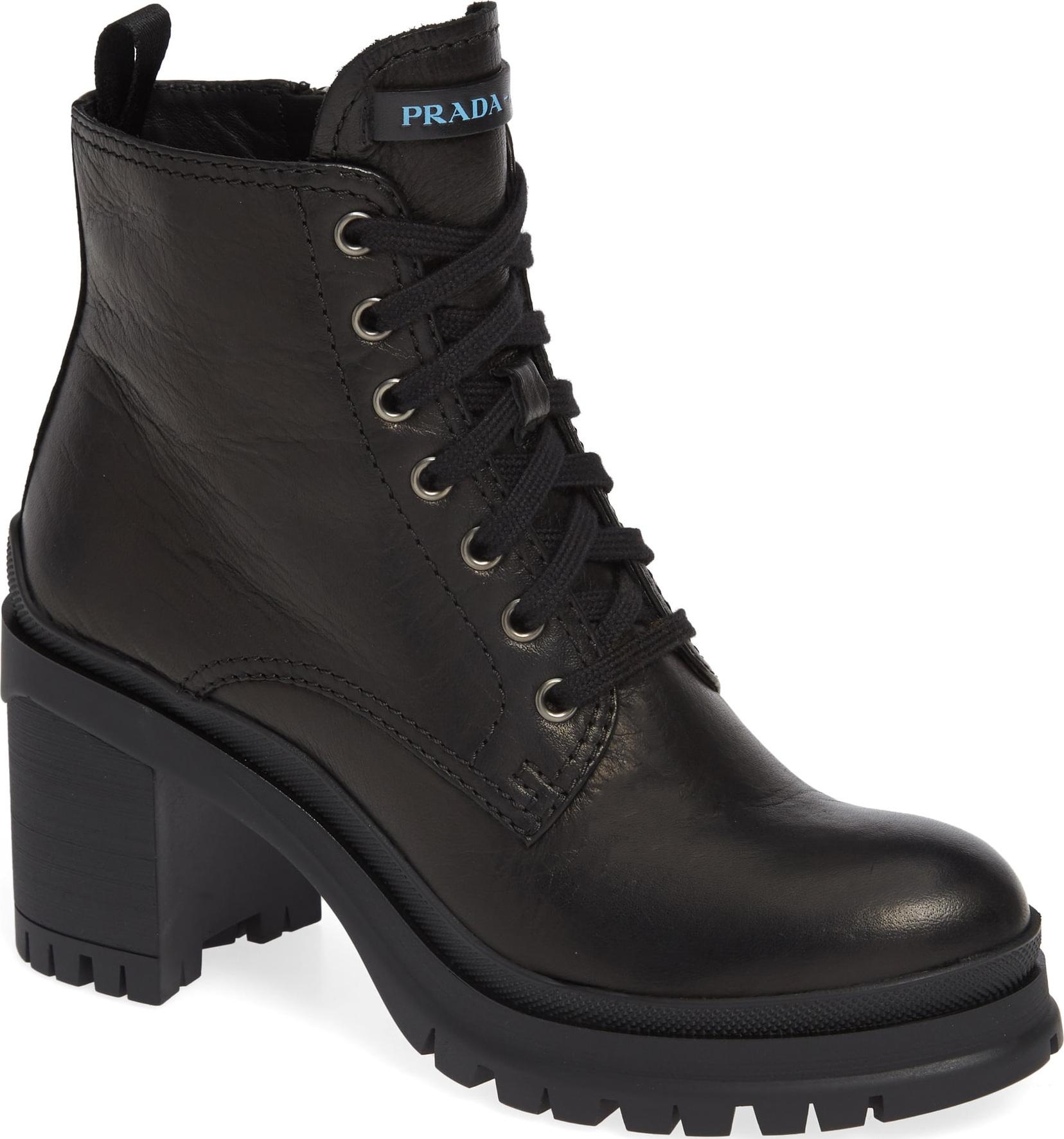 Prada Block Heel Combat Boot