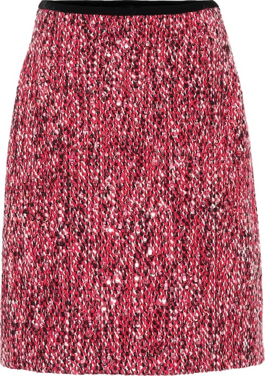 Gucci Sequined tweed skirt