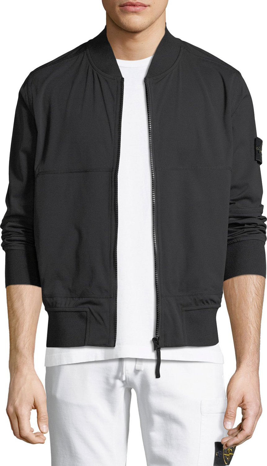 Stone Island Solid Zip-Front Bomber Jacket