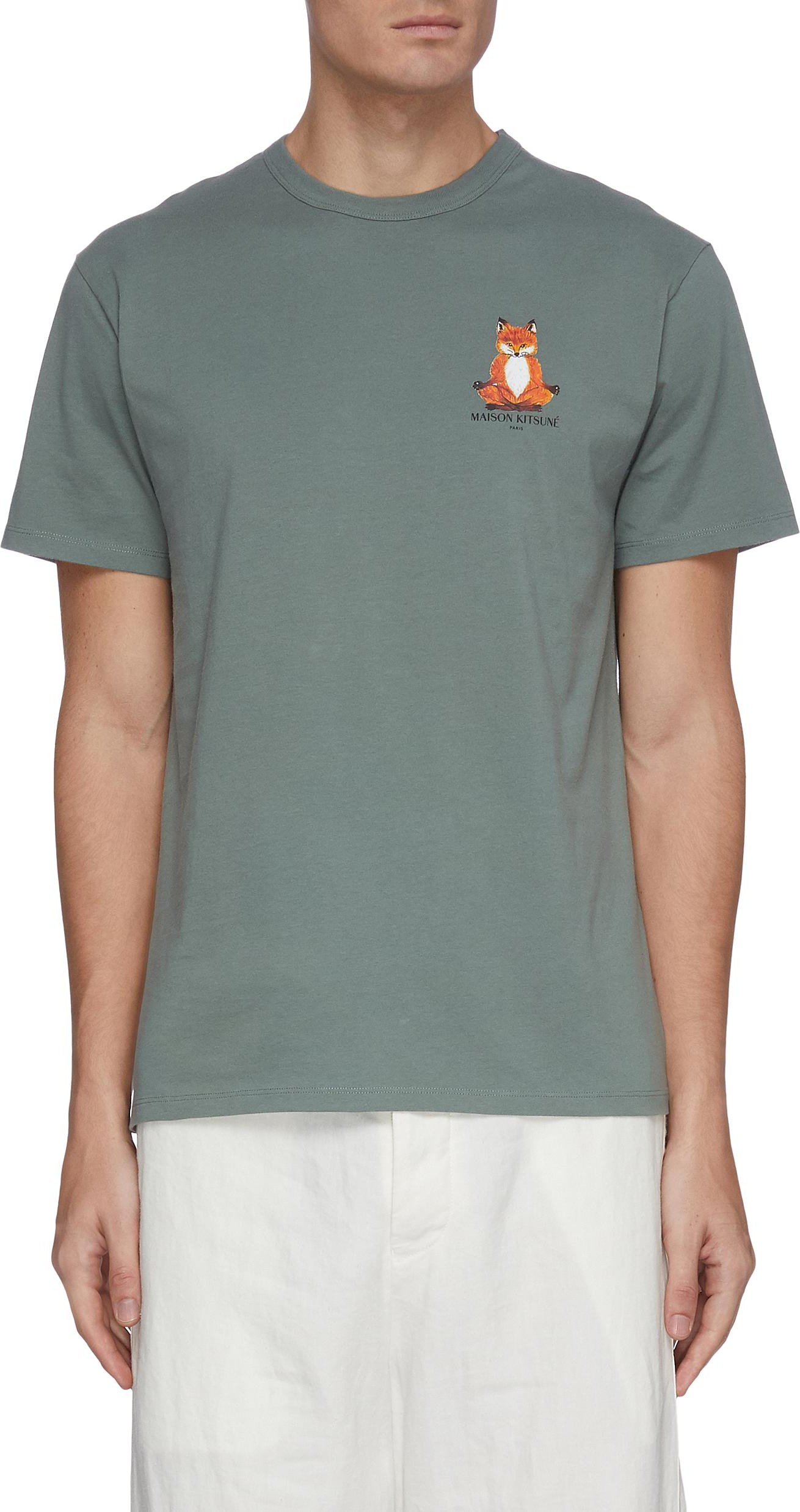 Maison Kitsune Lotus fox print T-shirt