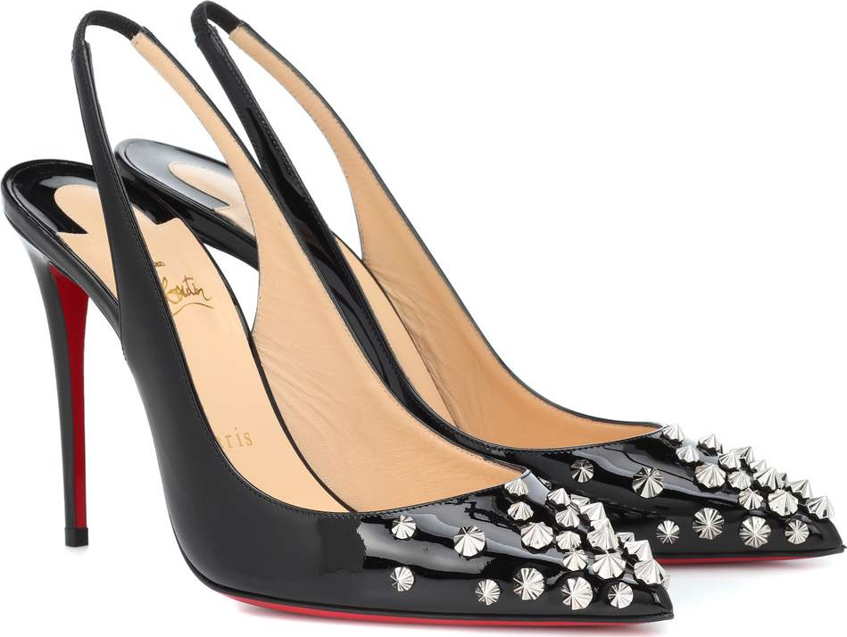 Christian Louboutin Drama Sling 100 patent leather pumps