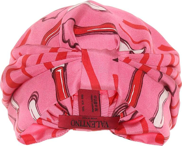 Valentino Printed silk-satin turban