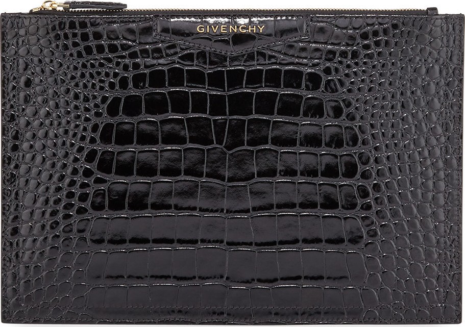 Givenchy Antigona Croc-Embossed Medium Pouch Bag Givenchy Antigona Croc-Embossed Medium Pouch Bag