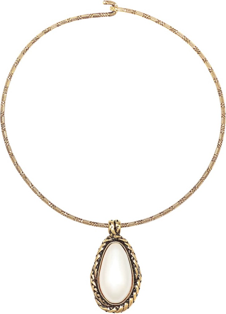 Alexander McQueen Choker necklace with faux pearl