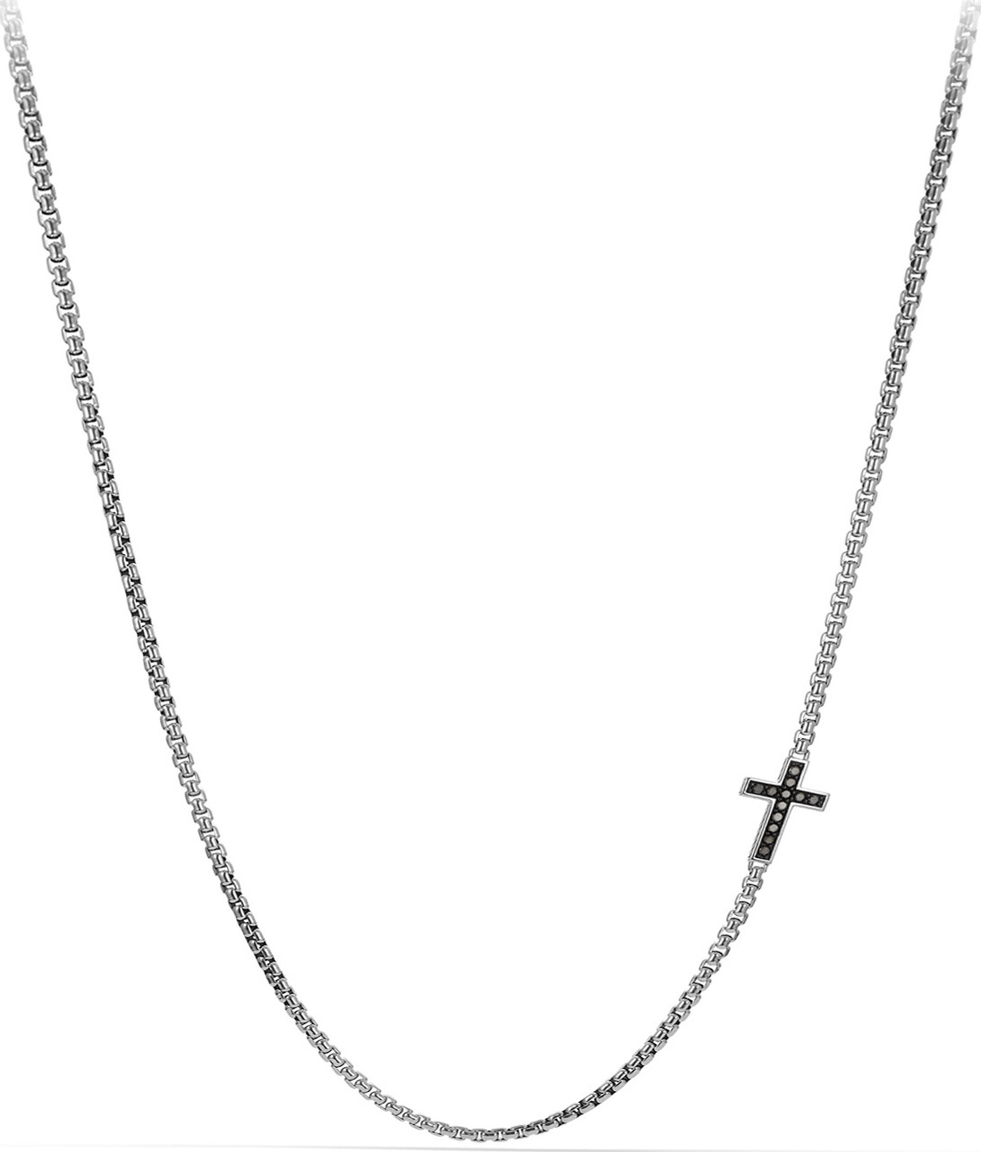 David Yurman Pavé Cross Necklace with Black Diamonds