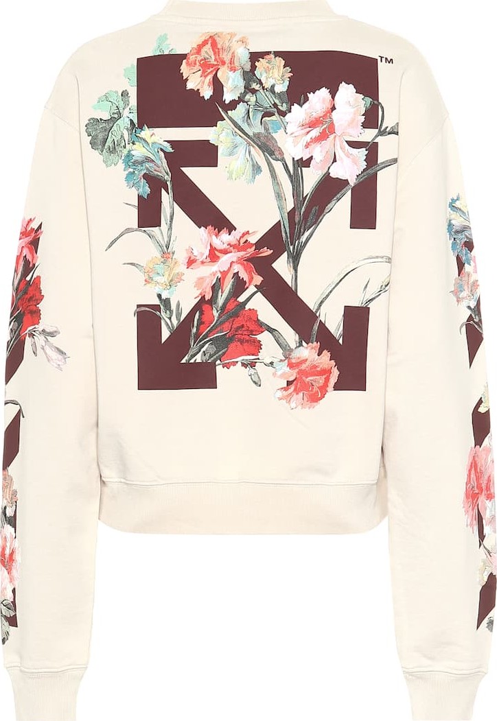 Off White Printed cotton sweatshirt
