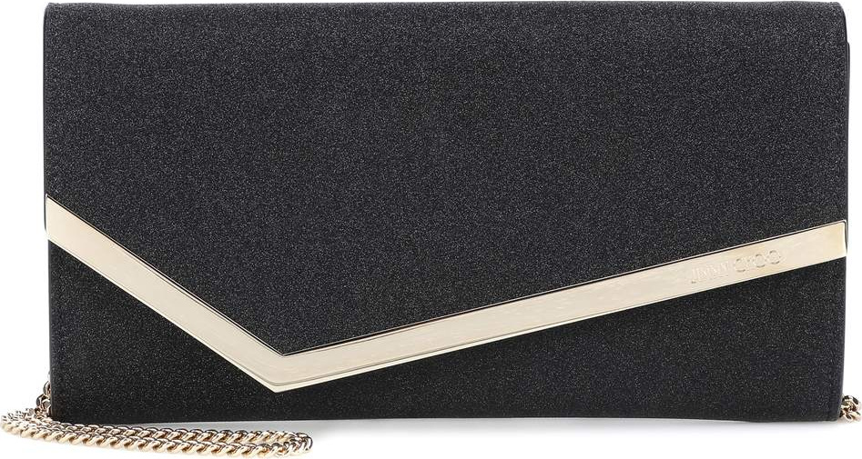 Jimmy Choo Emmie glittered leather clutch
