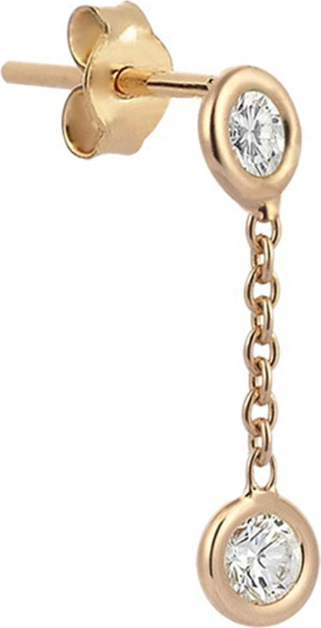 Kismet by Milka 14k Rose Gold Two-Diamond Stud Earring (Single)