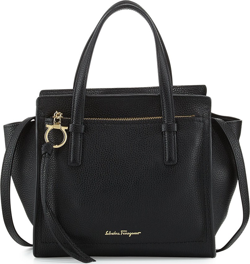 Salvatore Ferragamo Small Leather Tote Bag, Nero