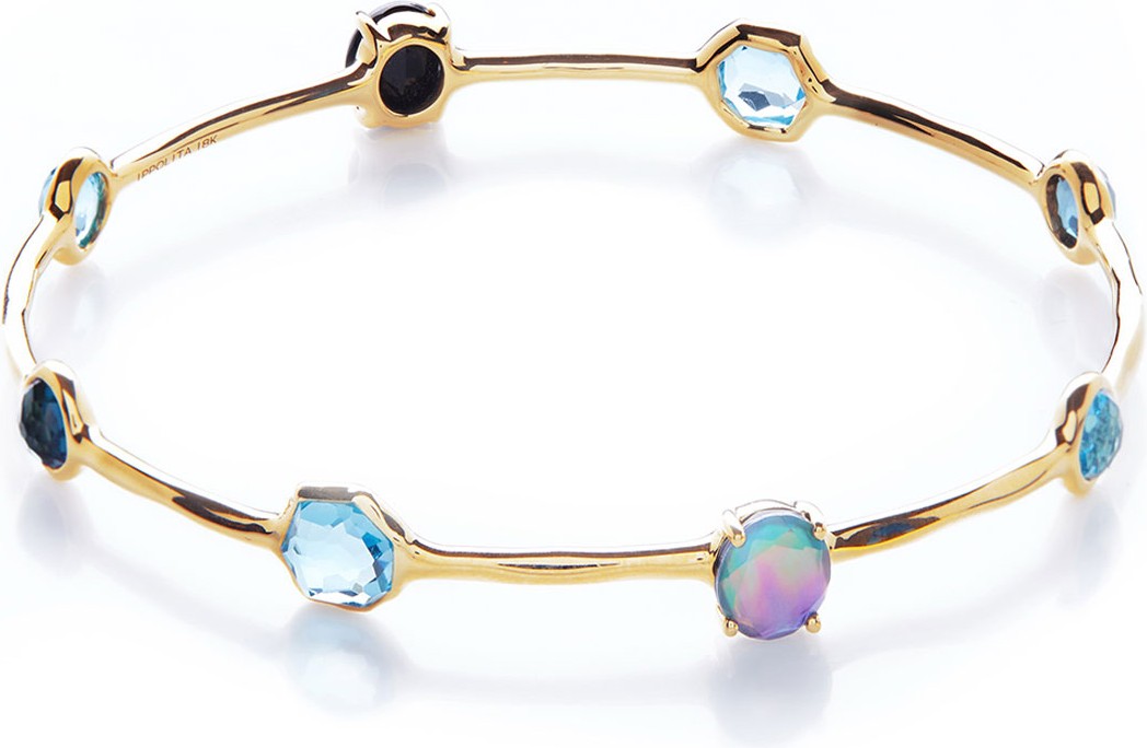 IPPOLITA 18K Rock Candy 8-Stone Bangle in Midnight Rain
