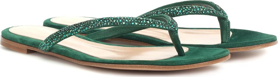 Gianvito Rossi Diva 05 embellished suede sandals