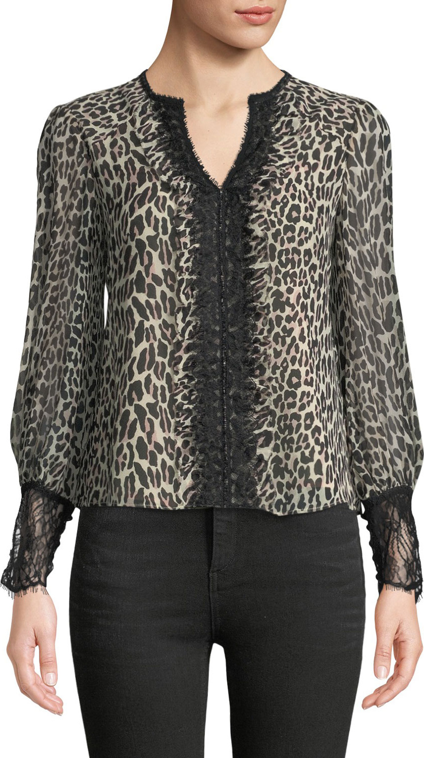 Nanette Lepore Brazen Blouse in Leopard-Print Silk