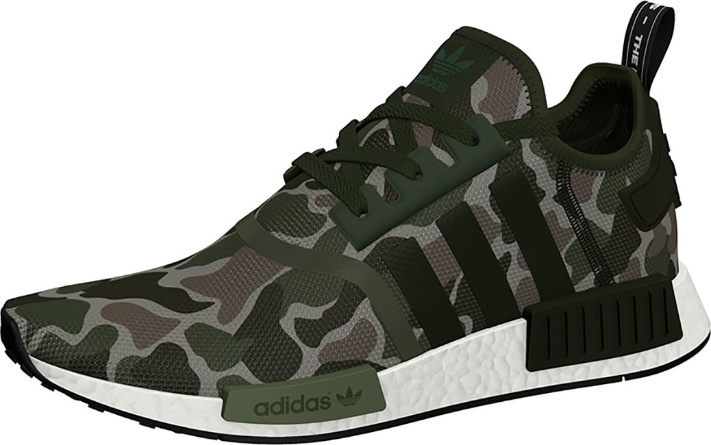 Adidas Men's NMD_R1 Camo Knit Trainer Sneaker, Green