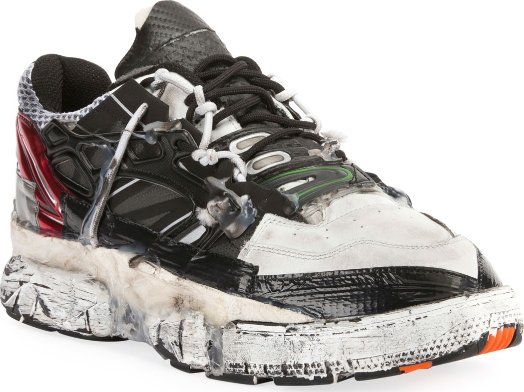 Maison Margiela Men's Colorblock Fusion Leather Trainer Sneakers Maison Margiela Men's Colorblock Fusion Leather Trainer Sneakers