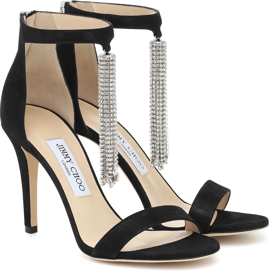 Jimmy Choo Viola 100 embellished suede sandals