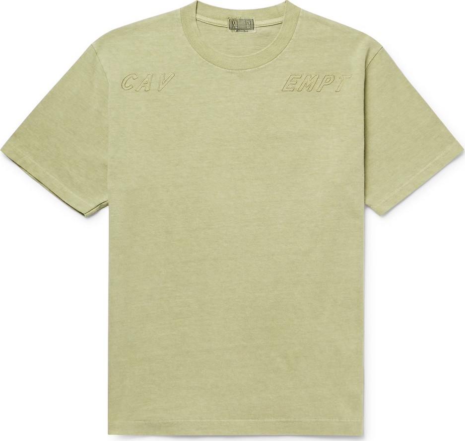 Cav Empt Logo-Embroidered Acid-Washed Cotton-Jersey T-Shirt