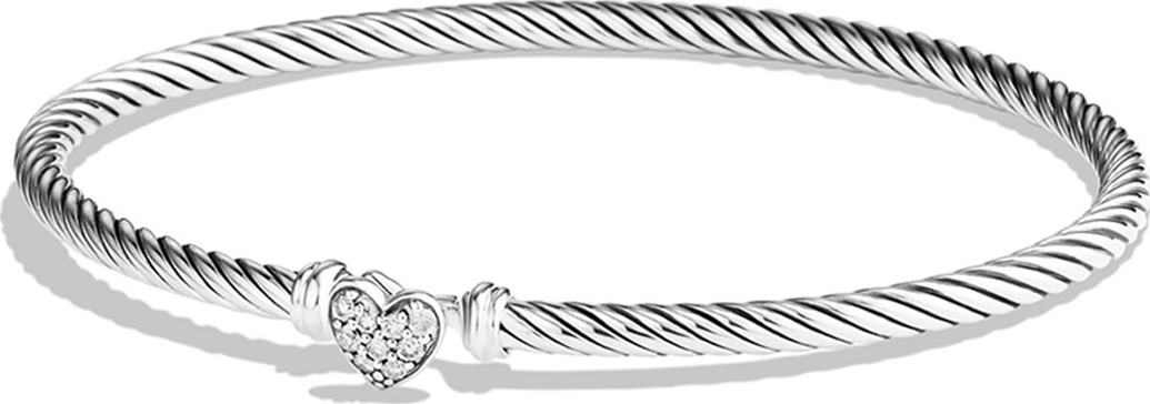 David Yurman Cable Collectibles Heart Bracelet with Diamonds