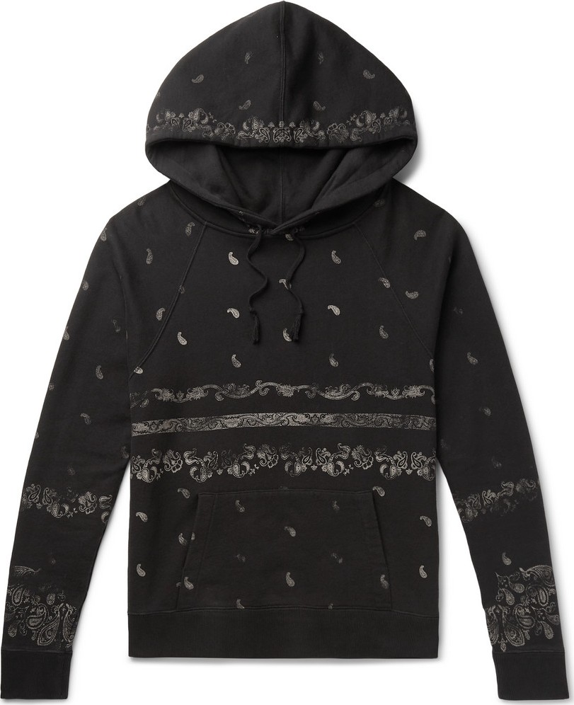 Saint Laurent Printed Cotton-Jersey Hoodie