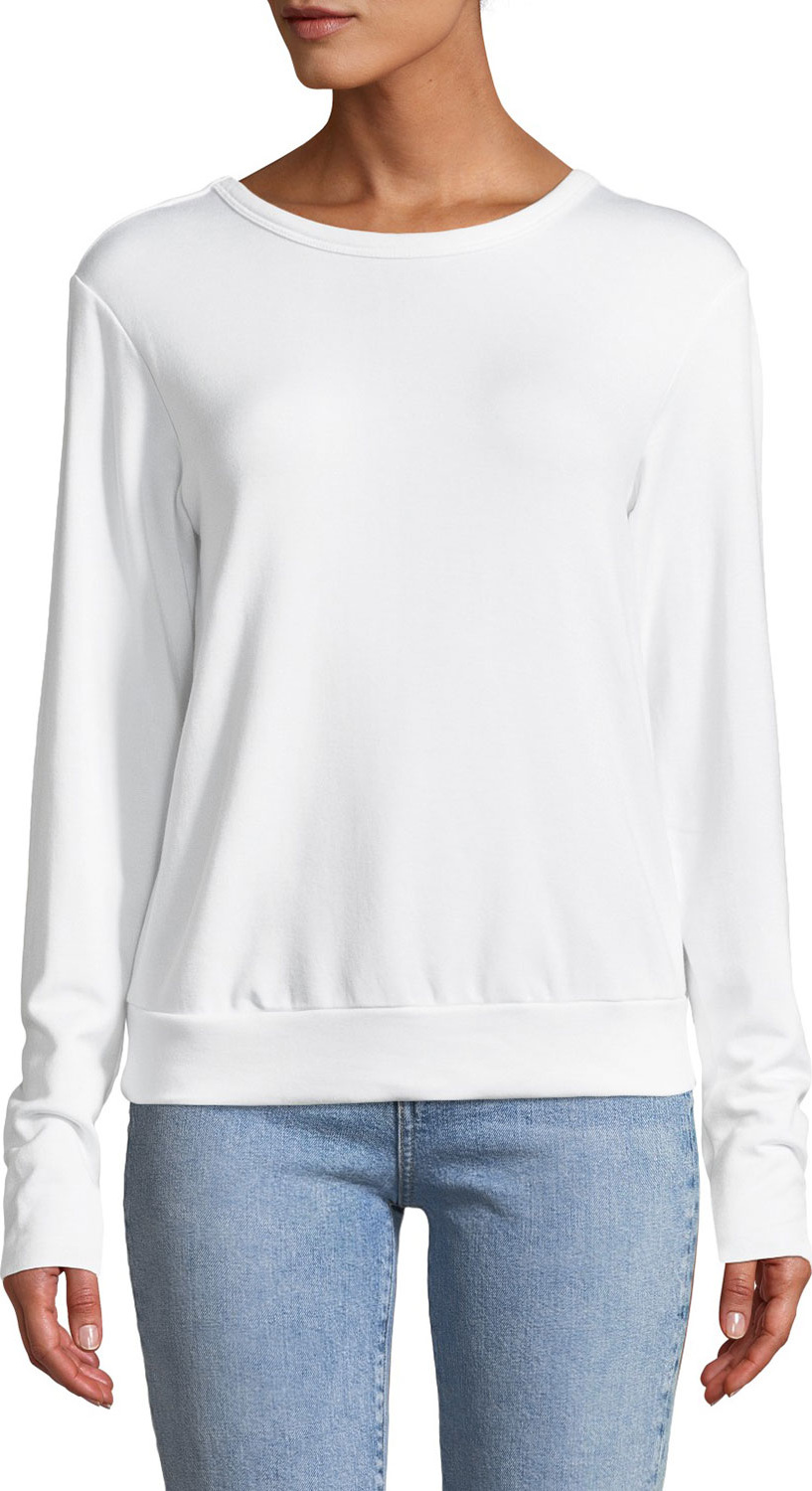 Bailey 44 Bardot Lace-Up Back Pullover Sweatshirt