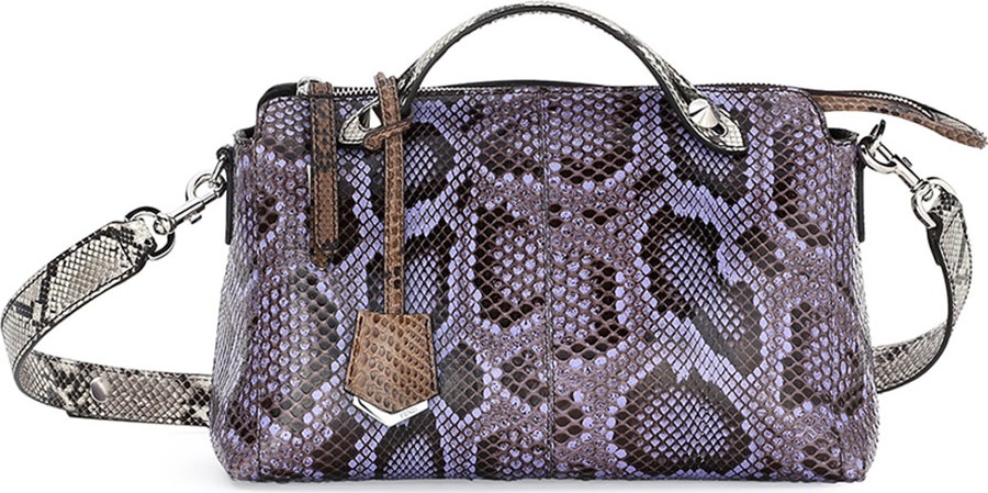 Fendi By the Way Small Python Satchel Bag, Purple