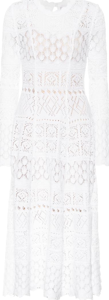 Carolina Herrera Cotton macramé midi dress
