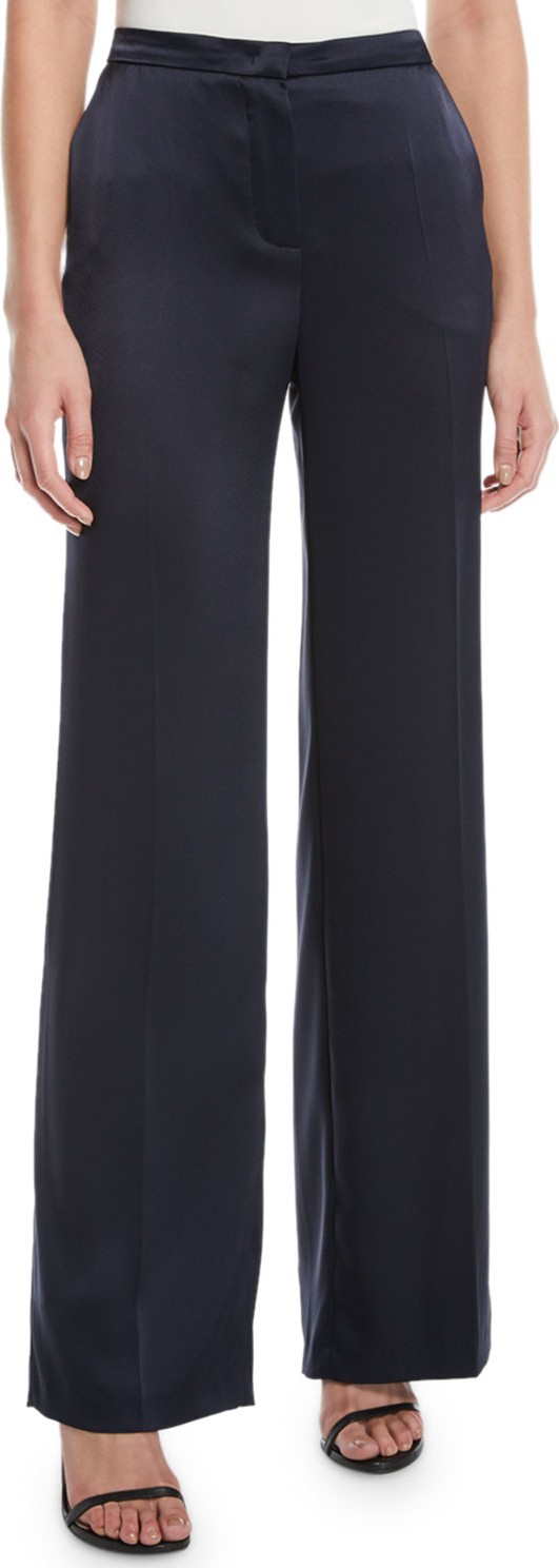 Escada Tamal Wide-Leg Satin Pants