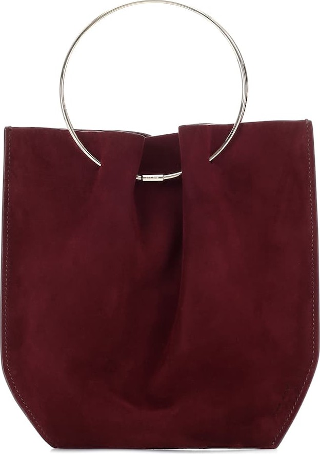 THE ROW Flat Mini suede clutch